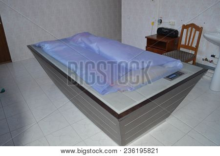 Room With Massage Waterbed For Medical Massage, Relaxation, Rest Improving Health