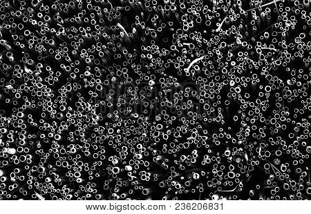 Abstract Black And Whitel Seamless Pattern From Circles