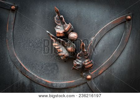 Decorative Parts Of Metal Gates, Elements Of Hand Forging.