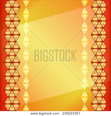 Beautiful Background With Vertical Abstract Ornament On The Edges. Excellent As A Background For The