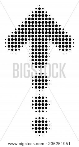 Dotted Arrow Halftone Vector Icon. Illustration Style Is Dotted Iconic Dotted Arrow Icon Symbol On A