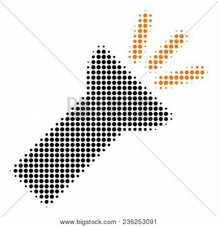 Electric Torch Light Halftone Vector Icon. Illustration Style Is Dotted Iconic Electric Torch Light 