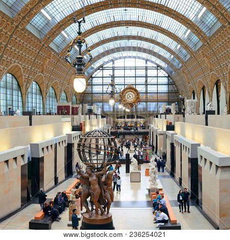 PARIS, FRANCE - MAY 13: D'Orsay interior view on May 13, 2015 in Paris. It host the world's largest collection of impressionist and post-impressionist masterpieces.