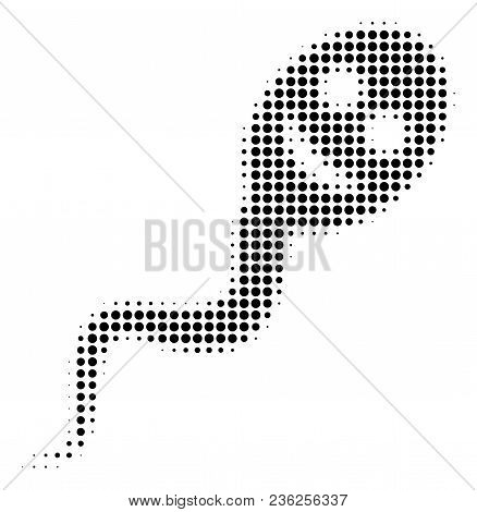 Happy Spermatozoon Halftone Vector Icon. Illustration Style Is Dotted Iconic Happy Spermatozoon Icon