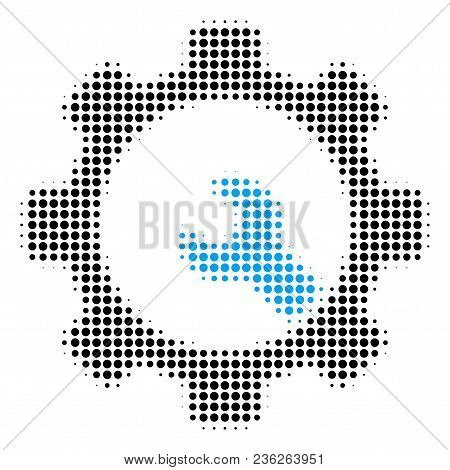 Service Tools Halftone Vector Icon. Illustration Style Is Dotted Iconic Service Tools Icon Symbol On