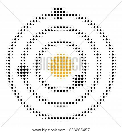 Solar System Halftone Vector Icon. Illustration Style Is Dotted Iconic Solar System Icon Symbol On A