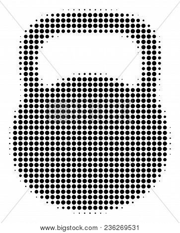 Weight Halftone Vector Icon. Illustration Style Is Dotted Iconic Weight Icon Symbol On A White Backg