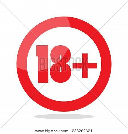 Under Eighteen Years Prohibition Sign. Vector Illustration
