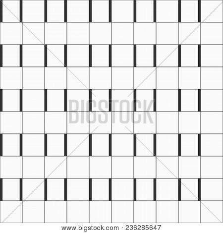 Seamless Geometric Square Vector Pattern. Simple Grid Structure. Linear Rectangular Lattice With Fil