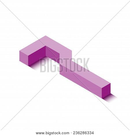 Isometric Seven Violet Icon, 3d Character With Shadow, Vector Eps10