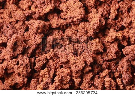 Instant Coffee In Granules. Instant Coffee Background Macro.