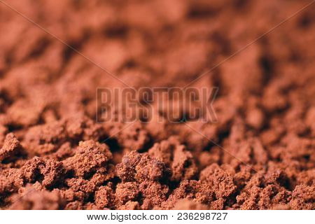 Instant Coffee In Granules. Instant Coffee Background Macro.