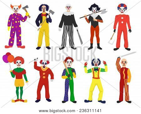 Clown Vector Clownish Character Clowning On Performance In Circus And Cartoon Man Of Clownery Illust