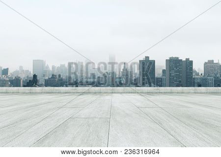 Creative Dull Conrete City Background With Copy Space