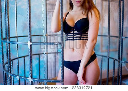 A Portrait Of A Beauriful Woman In A Lingerie