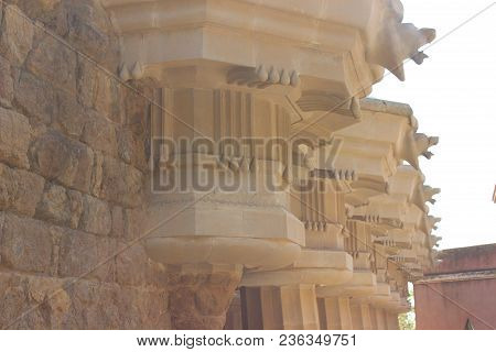 Sequential Historical Carving Work Of Rocks That Rises Through The Stones