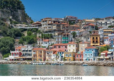 Parga, Greece - July 17, 2014: Amazing Summer View Of Town Of Parga, Epirus, Greece