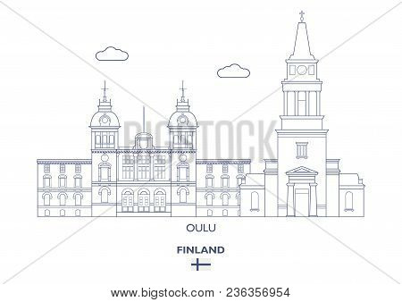 Oulu Linear City Skyline, Finland. Famous Places