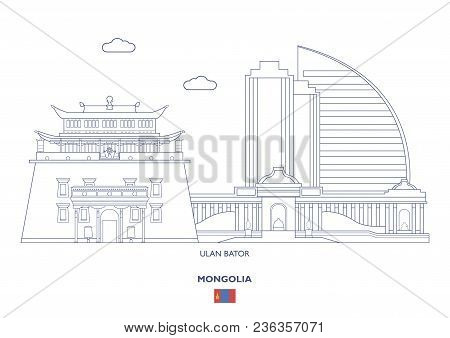 Ulan Bator Linear City Skyline, Mongolia. Famous Places