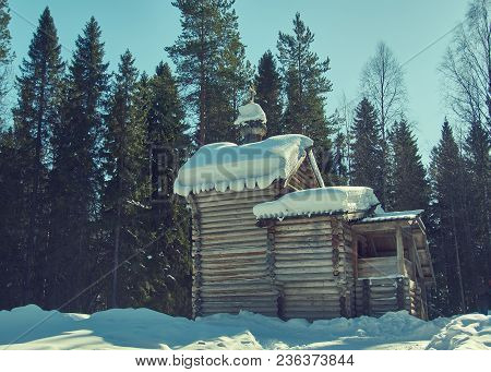 Russian Traditional Wooden Chapel