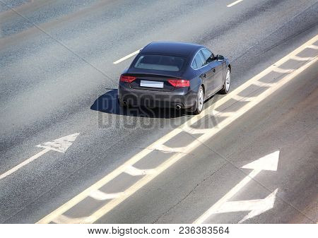Car Modern Black On The Multiband Highway