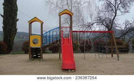Playground In The Village Of El Boalo In Madrid, Spain