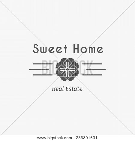 Asian Real Estate Logo Template. Vector Ethnic Ornamental Design For Agency, House And Apartment Ren