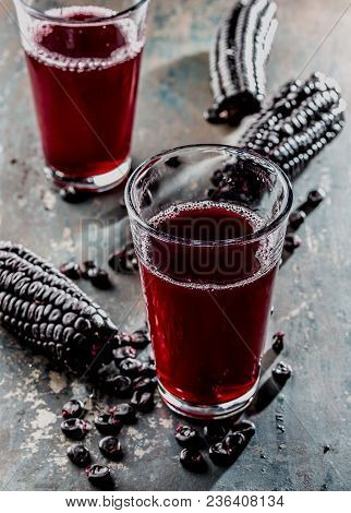 Peruvian Purple Corn Drink. Chicha Morada Purple Sweet Traditional Peruvian Corn Drink