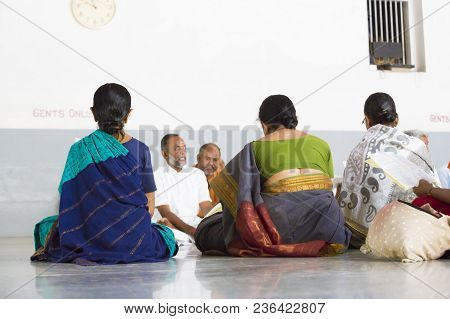 Ashram Of Sri Ramana Maharshi, Tiruvannamalai, Tamil Nadu, India - March Circa, 2018. Unidentified W
