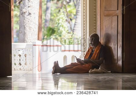 Ashram Of Sri Ramana Maharshi, Tiruvannamalai, Tamil Nadu, India - March Circa, 2018. Unidentified W