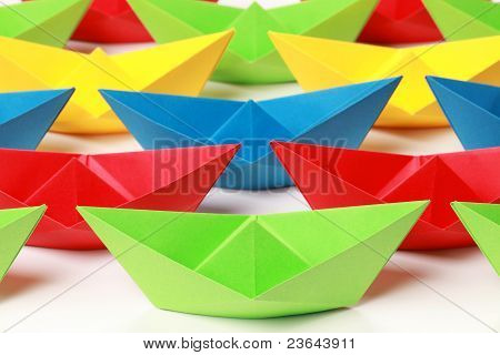 Colored Paper Boats