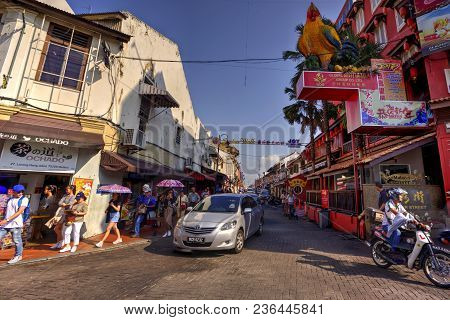 Malacca, Malaysia - July 22 , 2017: Jonker Street Is The Centre Street Of Chinatown In Malacca