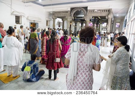 Ashram Of Sri Ramana Maharshi, Tiruvannamalai, Tamil Nadu, India - March Circa, 2018. Unidentified W