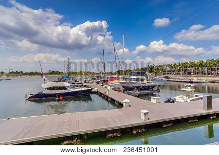 Johor Bahru, Malaysia -aug 3Rd, 2017 :puteri Harbour, Johor, Malaysia. Puteri Harbour Is A Marina De