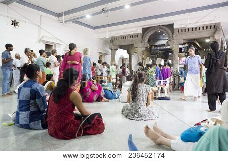 Ashram Of Sri Ramana Maharshi, Tiruvannamalai, Tamil Nadu, India - March Circa, 2018. Unidentified W