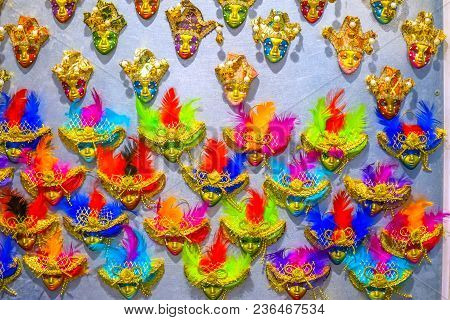 Small Venetian Masks Magnets Venice Italy Used Since The 1200s For Carnival, Which Were Celebrated J