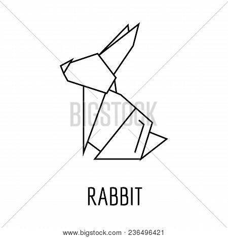 Origami Rabbit Icon. Outline Rabbit Origami Vector Icon For Web Design Isolated On White Background