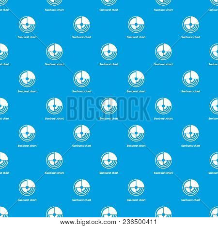 Sunburst Chart Pattern Vector Seamless Blue Repeat For Any Use