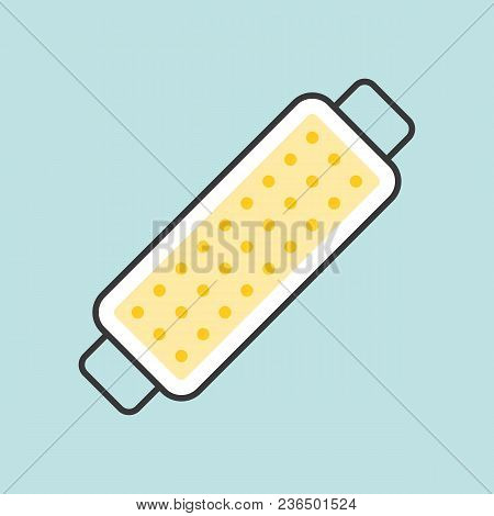 Sponge, Luffa Scrub Icon, Filled Outline Style