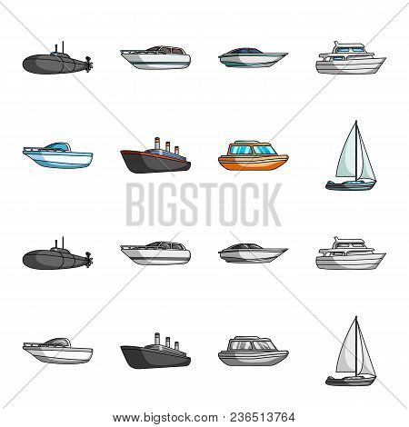 Protection Boat, Lifeboat, Cargo Steamer, Sports Yacht.ships And Water Transport Set Collection Icon