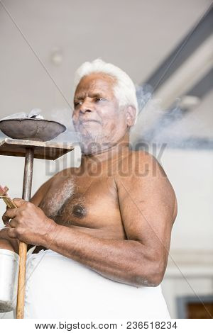Ashram Of Sri Ramana Maharshi, Tiruvannamalai, Tamil Nadu, India - March Circa, 2018. Unidentified W