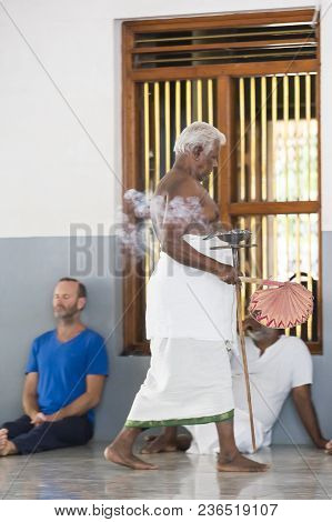 Ashram Of Sri Ramana Maharshi, Tiruvannamalai, Tamil Nadu, India - March Circa, 2018. Unidentified W