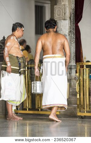 Ashram Of Sri Ramana Maharshi, Tiruvannamalai, Tamil Nadu, India - March Circa, 2018. Unidentified W