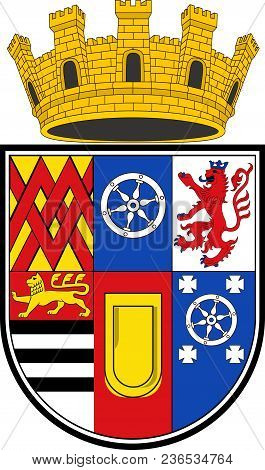 Coat Of Arms Of Muelheim Is A City In North Rhine-westphalia In Germany. Vector Illustration