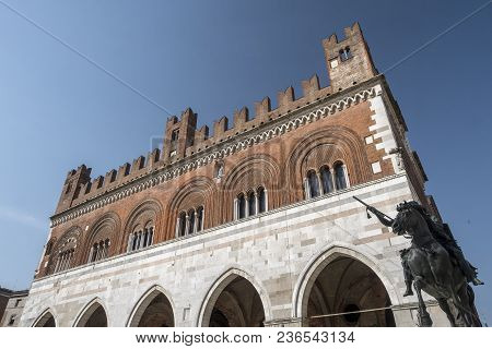 Piacenza, Emilia Romagna, Italy: The Gotico Palace, In The Main Square Of The City, Piazza Cavalli