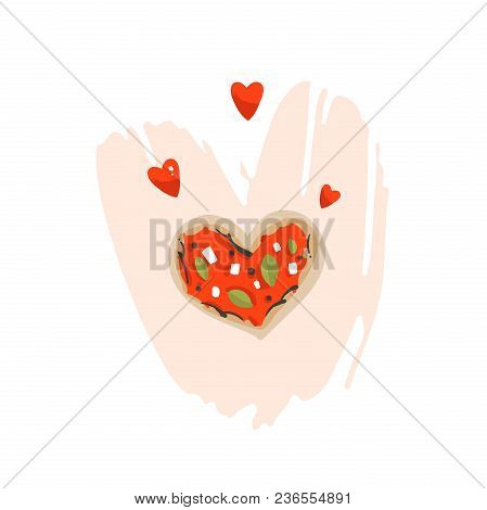 Hand Drawn Vector Abstract Modern Cartoon Happy Valentines Day Concept Illustrations Card With Heart