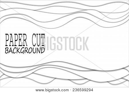 Papercut Many Layers Of White Paper 3d Background Color! Liquid Illustration For Web, Abstract Desig