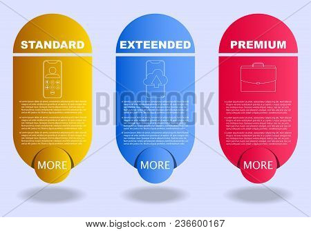 Set Of Three Flat Designed Illustrations For Web Banner And Printed Materials. Flat Thin Line Icon D