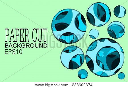 Papper Cut Banner With 3d Abstract Background With Paper Cut Shapes. Vector Design Layout For Busine