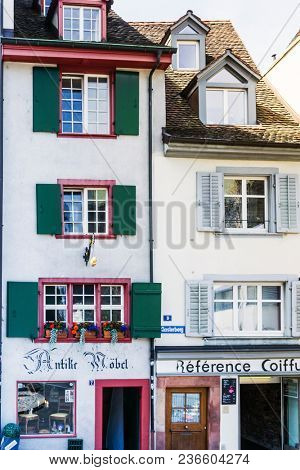 BASEL, SWITZERLAND - June 16, 2017: Old Town of Basel, Switzerland